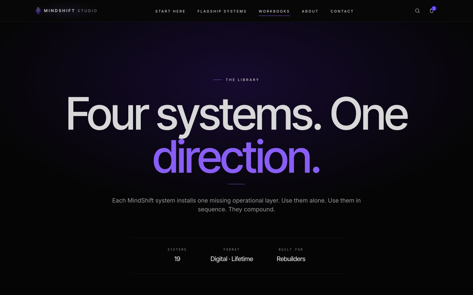 MindShift Studio collection page presentation