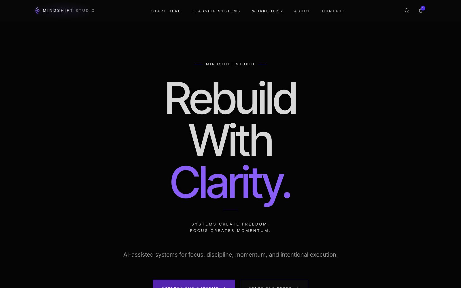MindShift Studio desktop website