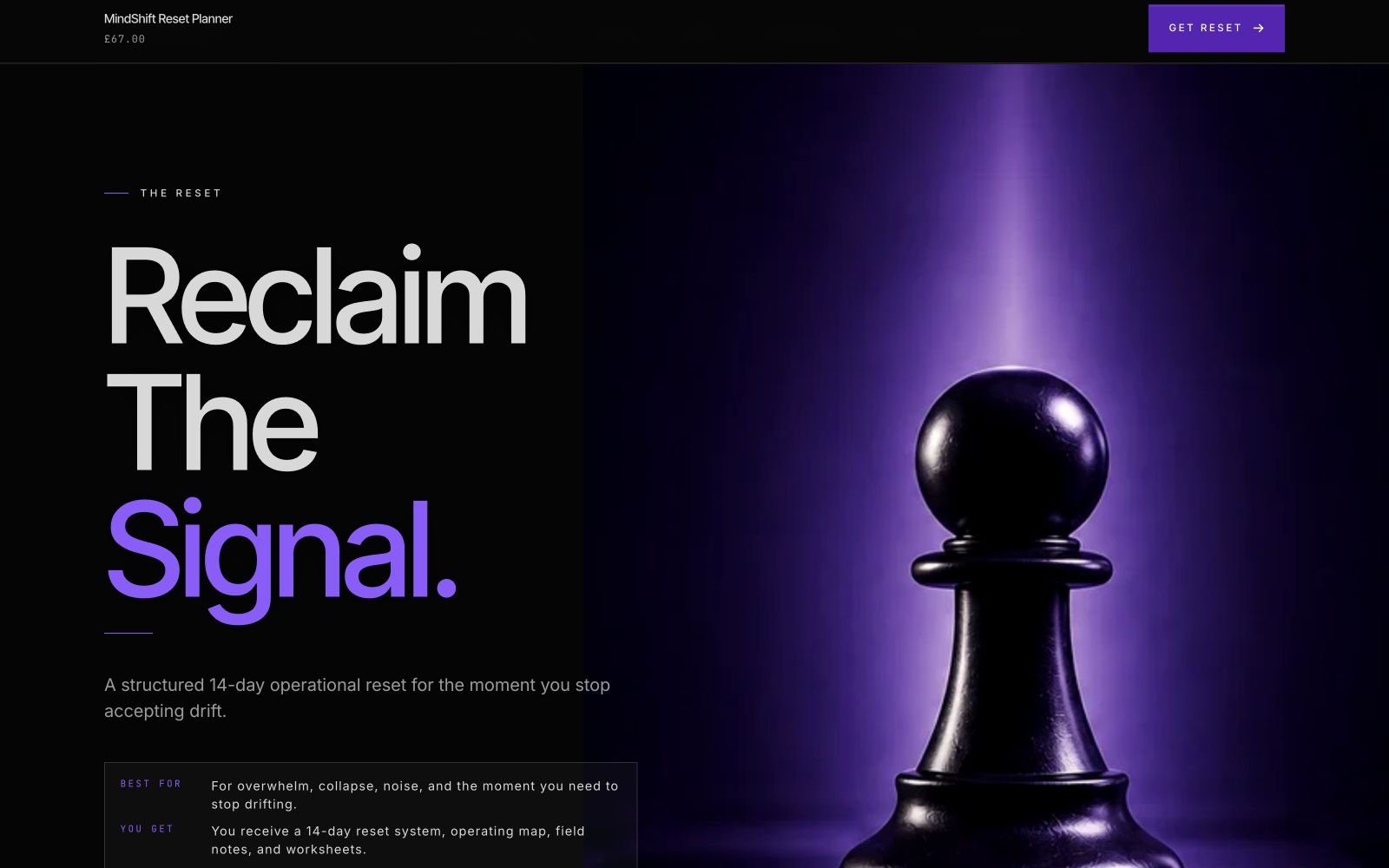 MindShift Studio product page presentation